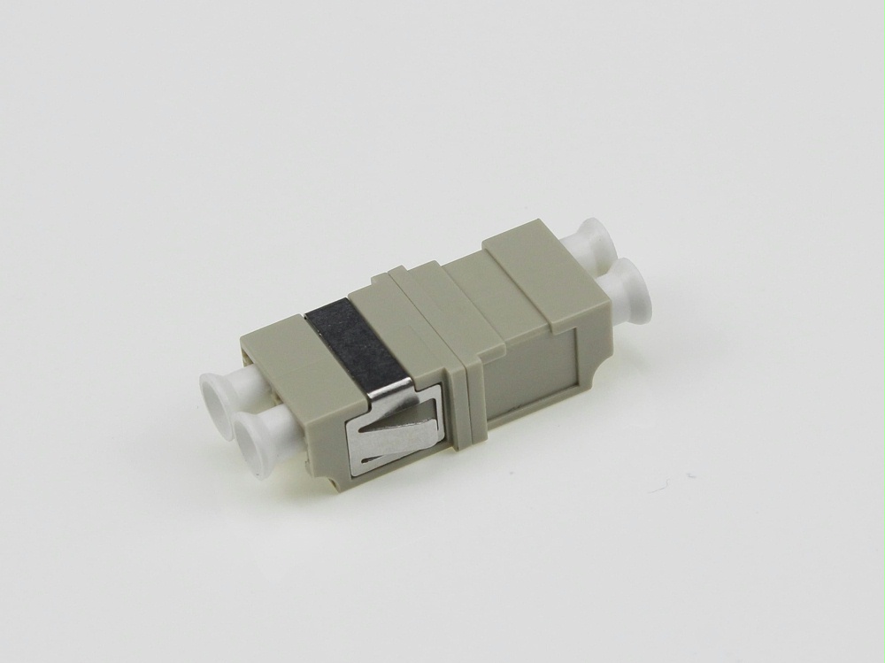LC MM 雙工 米色 無(wú)耳光纖適配器，法蘭盤(pán)