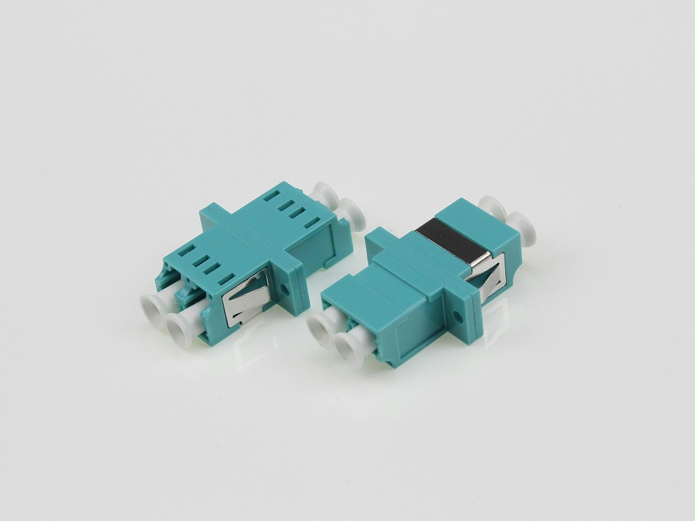 電信級(jí) LC OM3 DX 有耳光纖適配器，法蘭