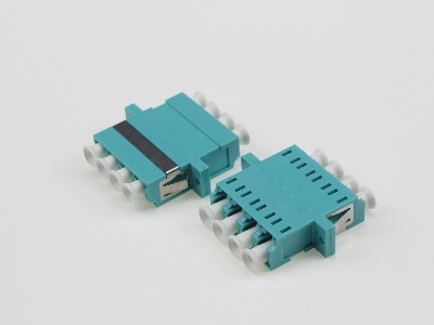 電信級 LC OM3 4聯(lián) 有耳光纖適配器，法蘭