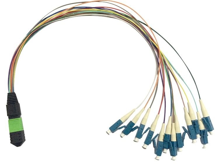 MPO-LC 12色尾纖，MPO光纖跳線